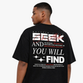 RED SEEK AND YOU WILL FIND Oversized Boxy Tee