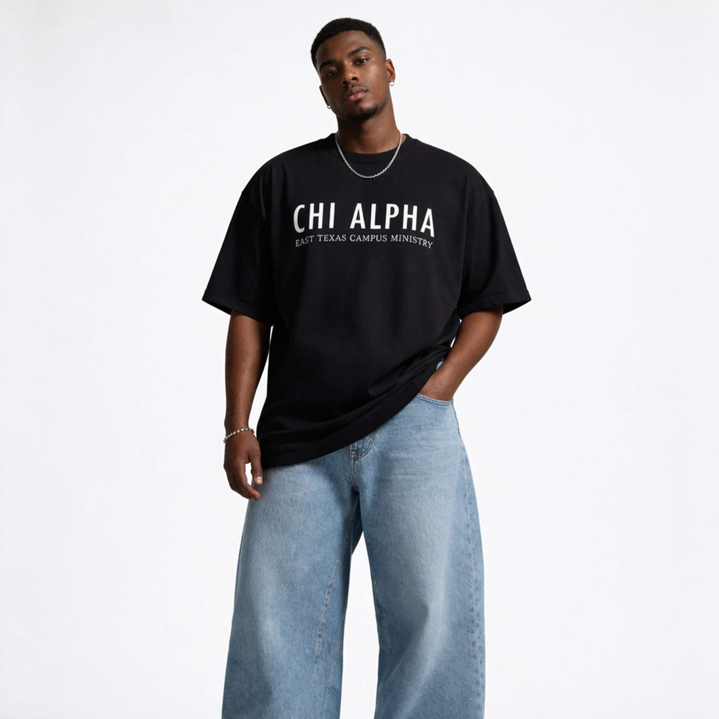 RED SEEK AND YOU WILL FIND Oversized Boxy Tee