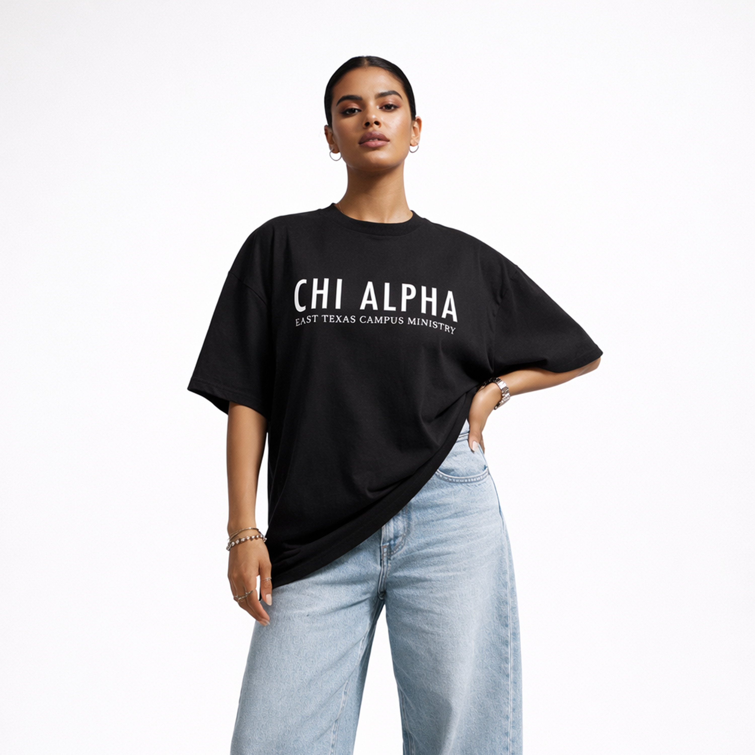 RED SEEK AND YOU WILL FIND Oversized Boxy Tee