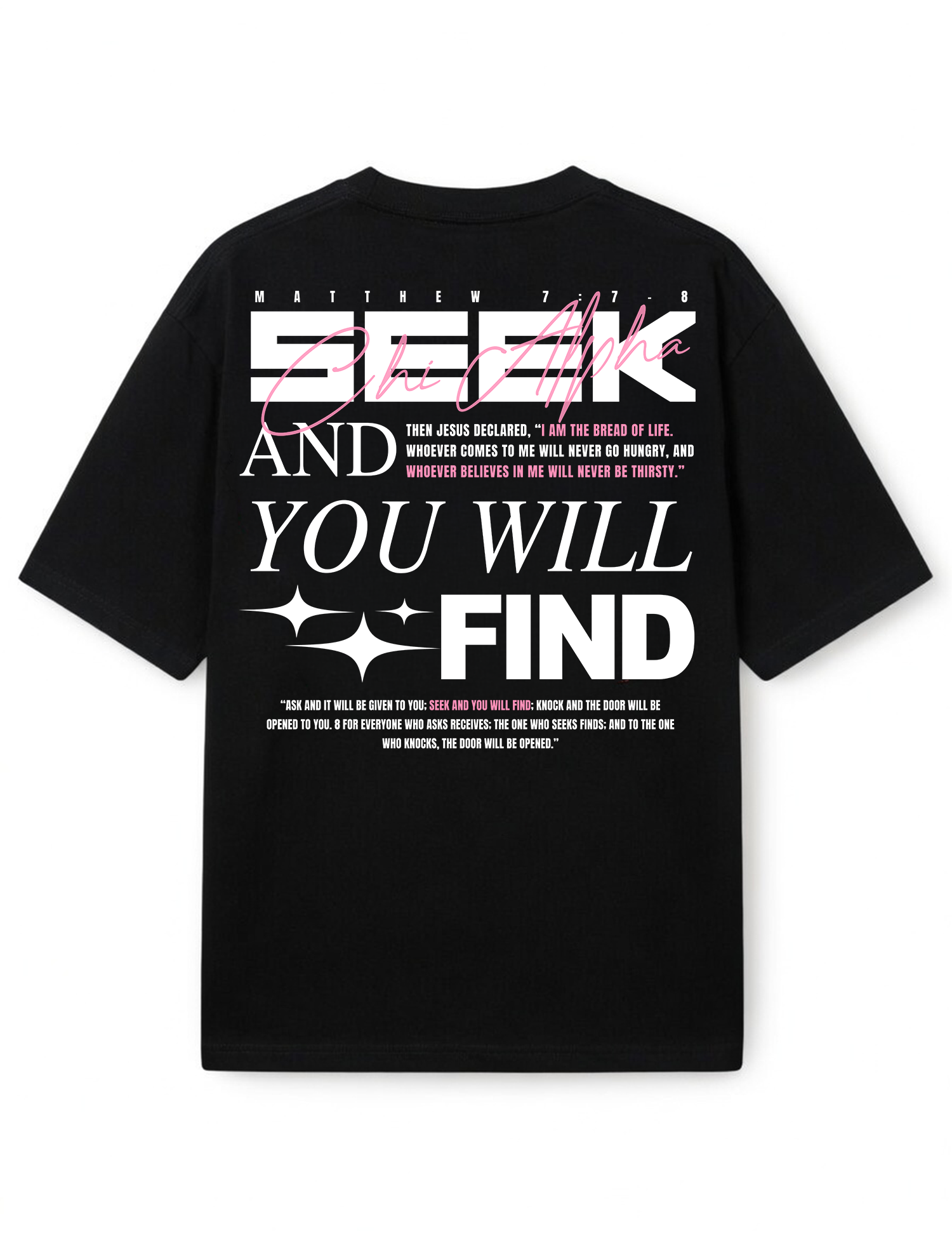 PINK SEEK AND YOU WILL FIND Oversized Boxy Tee