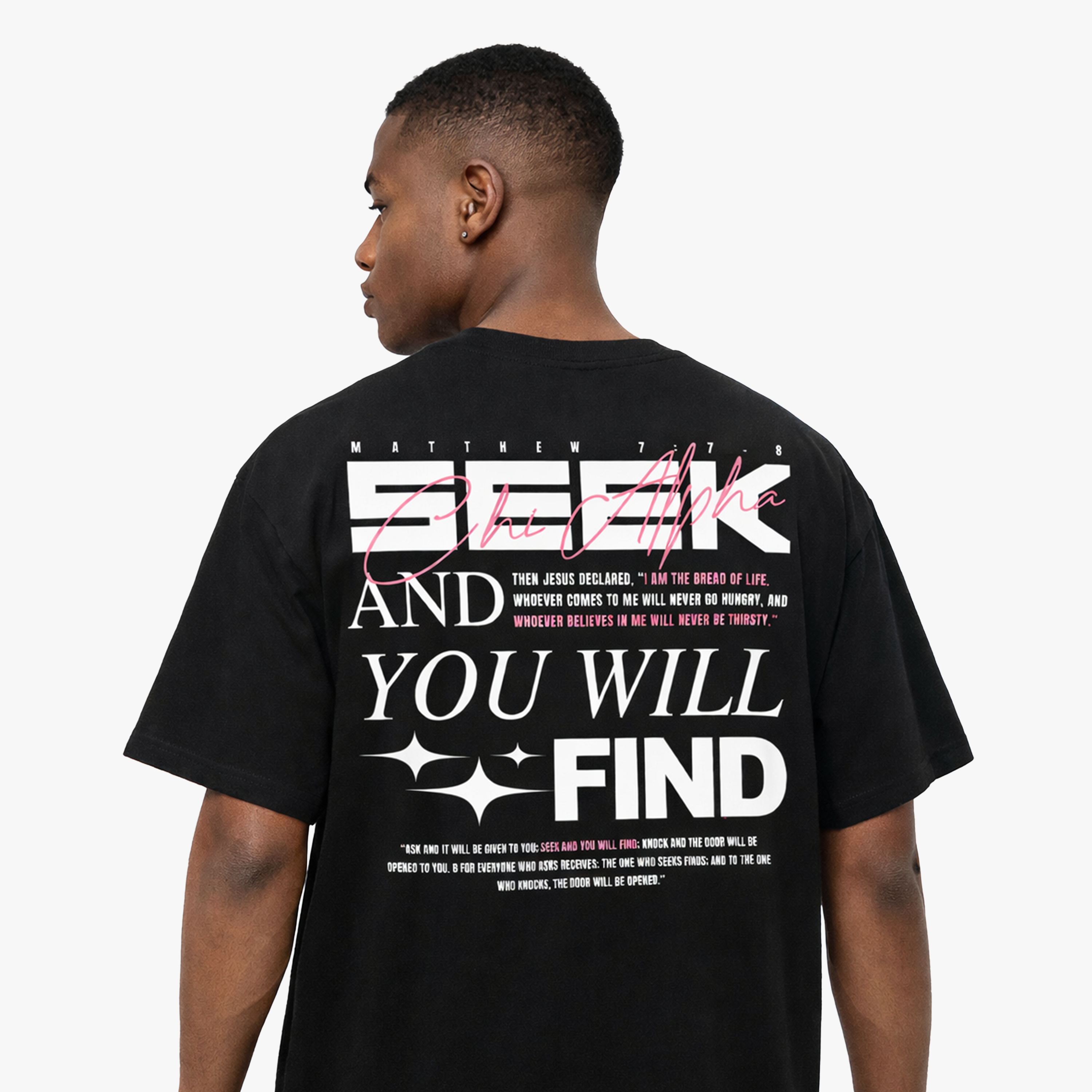 PINK SEEK AND YOU WILL FIND Oversized Boxy Tee