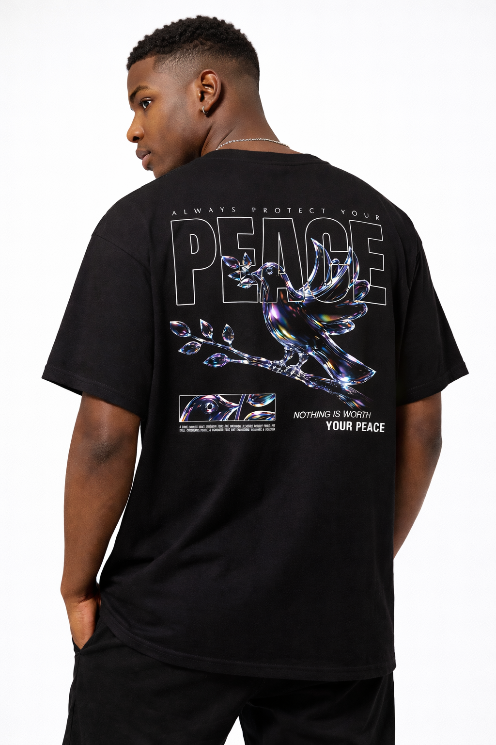 ALWAYS PROTECT YOUR PEACE Oversized Boxy Tee